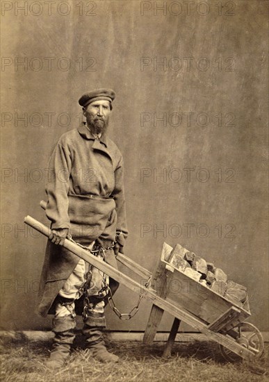 Chained to a Wheelbarrow, 1891. Creator: Aleksei Kuznetsov.