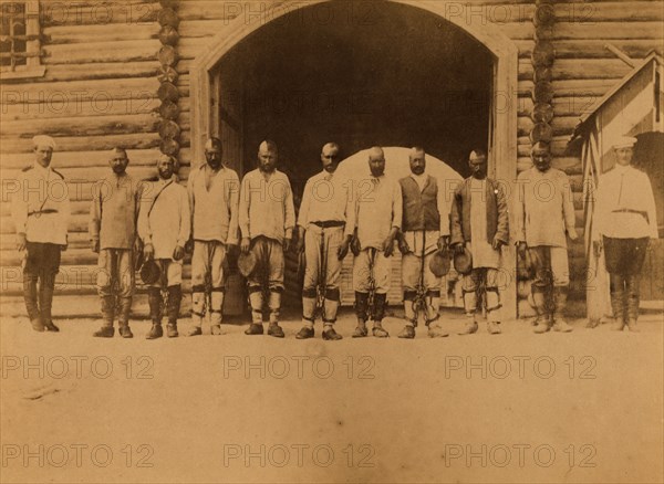 Exiled Convicts from Korsakov Prison Caught in an Escape Attempt, 1880-1899. Creator: Innokenty Ignatievich Pavlovsky.