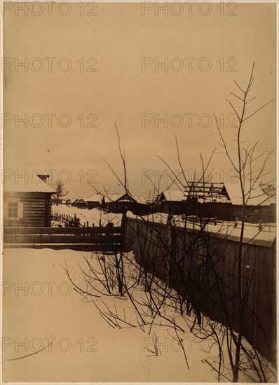 A Settlement in the Large Village of Korsakov in Winter, 1880-1899. Creator: Innokenty Ignatievich Pavlovsky.