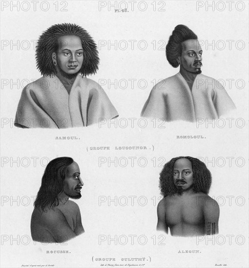 Inhabitants of the lower Caroline Islands, 19th century. Creators: Alexander Postels, Godefroy Engelmann.