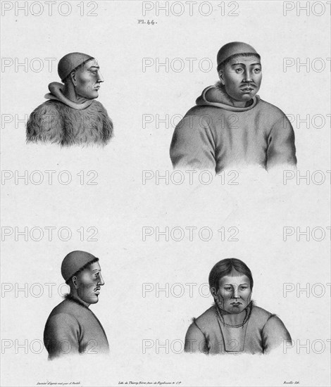 Inhabitants of the Country of the Chukchis, Northeast Coast of Asia, 19th century. Creators: Alexander Postels, Godefroy Engelmann.