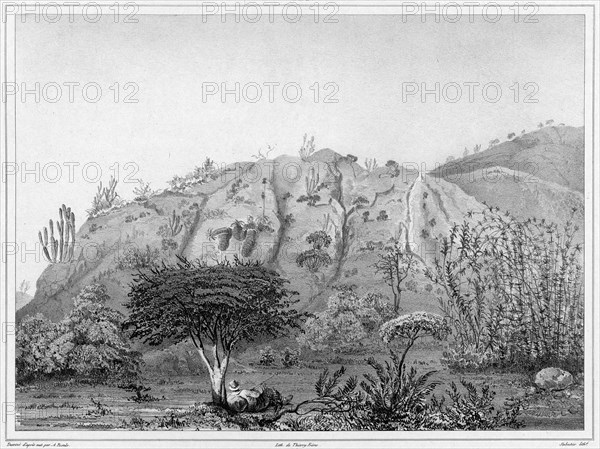 View of the Outskirts of Valparaiso, Chile, 19th century. Creators: Alexander Postels, Leon Jean-Baptiste Sabatier.