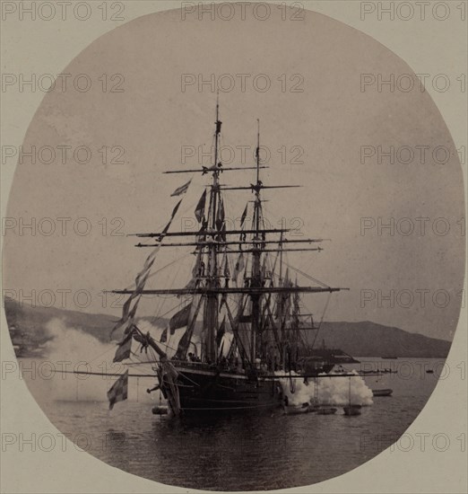 The Clipper Ship Razboinik During a Gun Salute, 22 July 1889, 1889. Creator: Unknown.