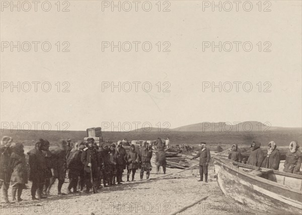 Transferring of Cargo along the Shore, 1889. Creator: Unknown.