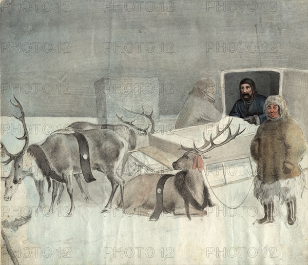 Stopover. From travel notes, 2nd half of 19th century. Creator: Mikhail Znamensky.