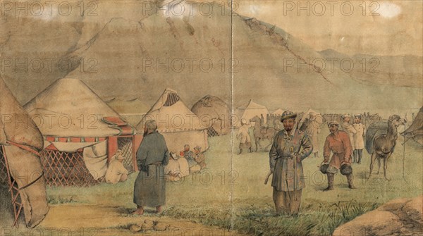 Military camp, late 1860s. Creator: Mikhail Znamensky.