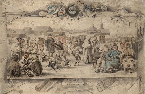 Obdorsk fair, 2nd half of 19th century. Creator: Mikhail Znamensky.