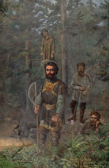 Ermak's punitive raid, 2nd half of 19th century. Creator: Mikhail Znamensky.