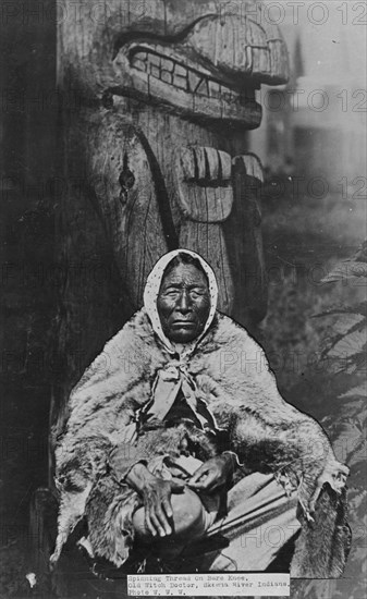 Old Indian witch doctor, between 1900 and 1930. Creator: Frank G. Carpenter.