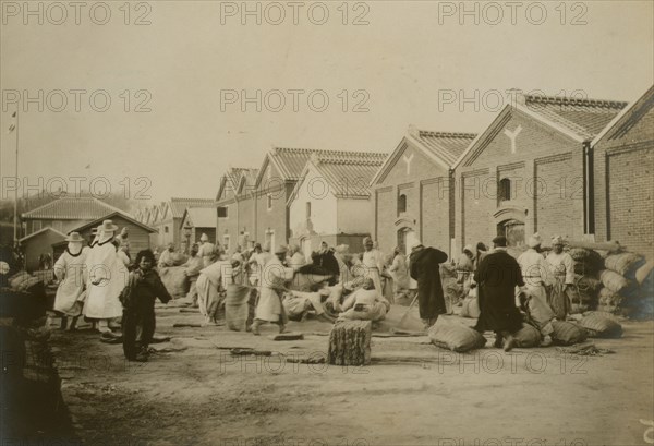 Russian wheat warehouse, Chemulpo, c1904. Creator: Robert Lee Dunn.