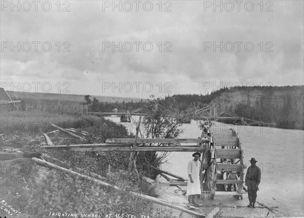 Irrigation wheel at U.S. Telegraph Station, between c1900 and c1930. Creator: Hunt, Phinney S..