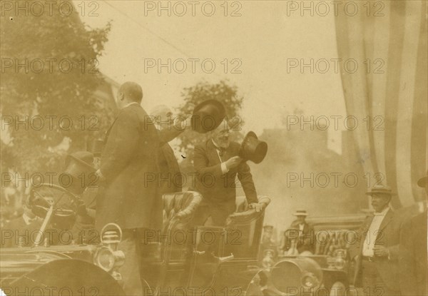 Russians leaving Portsmouth, 1905. Creator: Nathan Lazarnick.