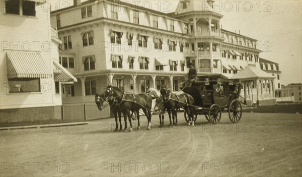 A Talley-Ho coach in front of the Wentworth Hotel, Portsmouth, N.H., 1905. Creator: Unknown.