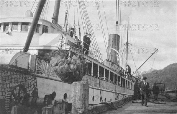 Loading copper on ship, between c1900 and 1916. Creator: Unknown.