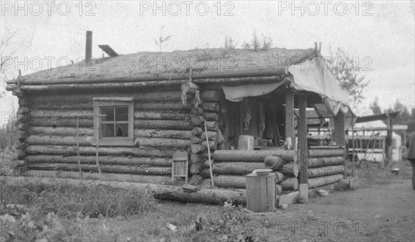 Log cabin, between c1900 and 1916. Creator: Unknown.