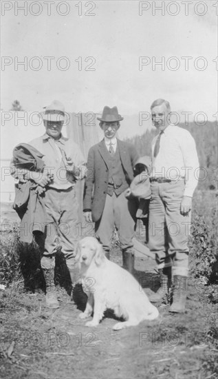 Left to right: Mr. Herron, Frank G. Carpenter and Duncan Stuart, between c1900 and 1916. Creator: Unknown.