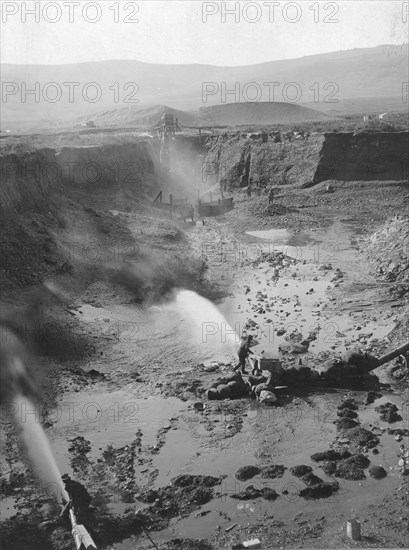 Hydraulic gold mining, between c1900 and 1923. Creator: Unknown.