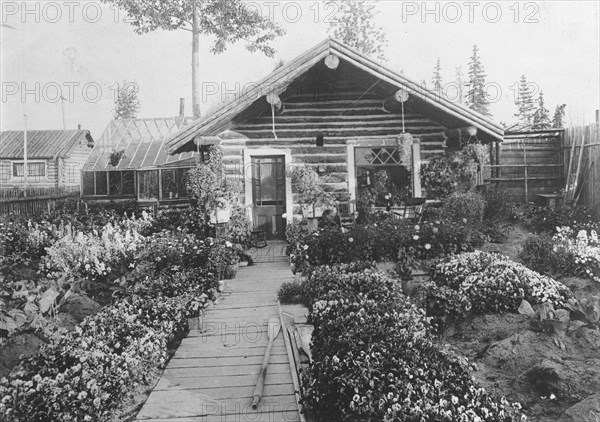 Log cabin, between c1900 and 1923. Creator: Unknown.