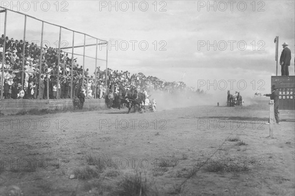 Chariot race at 4th of July celebration, between c1900 and c1930. Creator: Unknown.