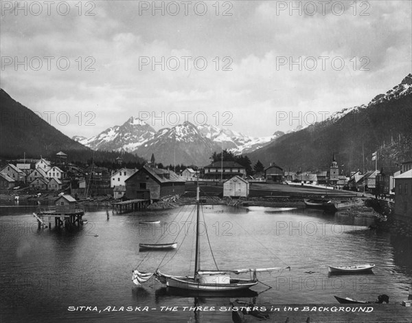 Three Sisters Mts. (background), between c1900 and c1930. Creator: Unknown.