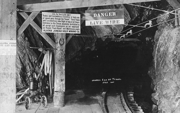 Tunnel at Juneau Mine, between c1900 and c1930. Creator: Unknown.