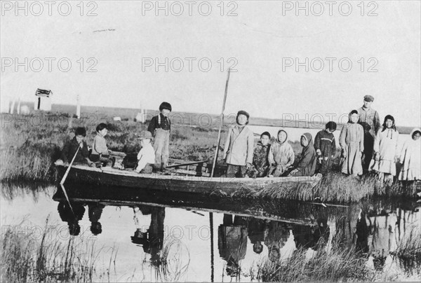 Scene at Moravian Mission Station on the Kuskokwim River, between c1900 and c1930. Creator: Unknown.