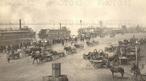 Pier of the city of Blagoveshchensk, 1909. Creator: Vladimir Ivanovich Fedorov.