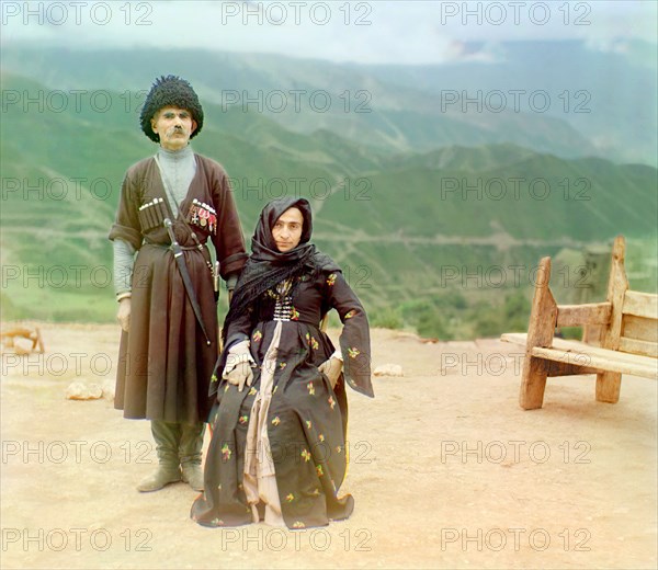 Dagestani types, between 1905 and 1915. Creator: Sergey Mikhaylovich Prokudin-Gorsky.