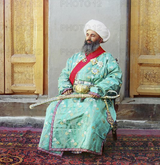 Kush-Beggi (Minister of the Interior), Bukhara, between 1905 and 1915. Creator: Sergey Mikhaylovich Prokudin-Gorsky.