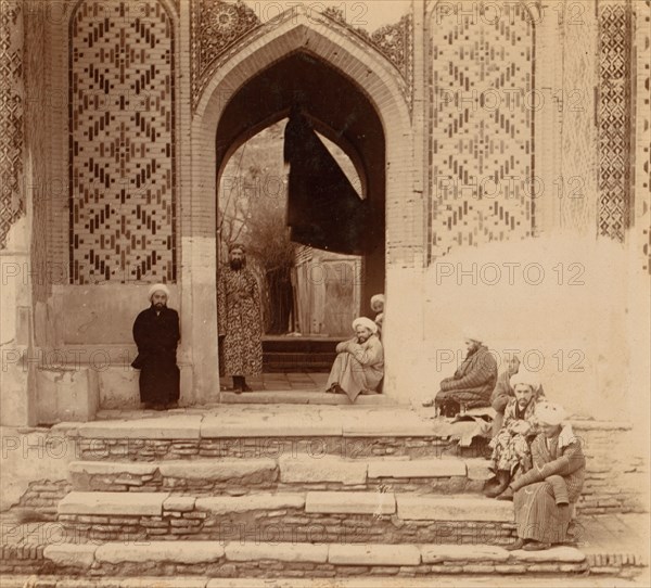 At the entrance to Shakh-i Zindeh, Samarkand, between 1905 and 1915. Creator: Sergey Mikhaylovich Prokudin-Gorsky.