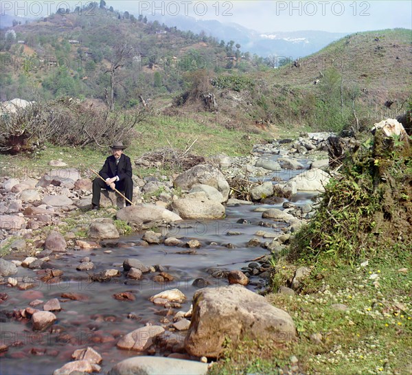 On the Skuritskhali River: Study, Orto-Batum village, between 1905 and 1915. Creator: Sergey Mikhaylovich Prokudin-Gorsky.