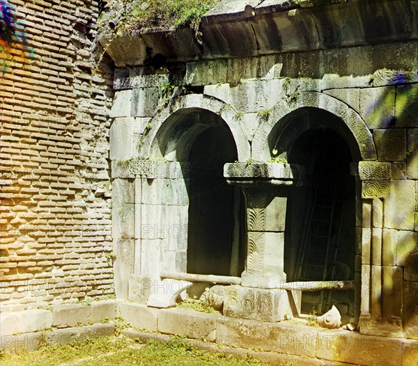 Entrance into the Timotis-Ubanskii Monastery..., between 1905-1915. Creator: Sergey Mikhaylovich Prokudin-Gorsky.