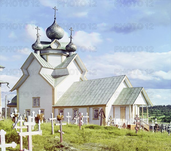 Assumption of the Mother of God Church in Deviatiny (200 years old) [Russian Empire], 1909. Creator: Sergey Mikhaylovich Prokudin-Gorsky.