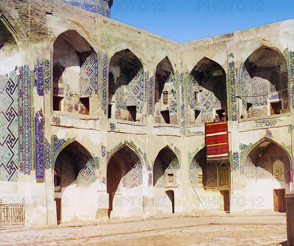 Inside Shir-Dar mosque, Samarkand, between 1905 and 1915. Creator: Sergey Mikhaylovich Prokudin-Gorsky.