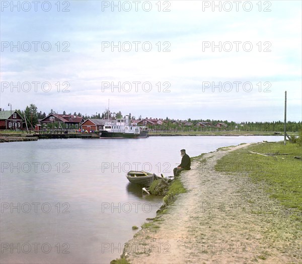 General view of the factory, Kovzha [Russian Empire], 1909. Creator: Sergey Mikhaylovich Prokudin-Gorsky.