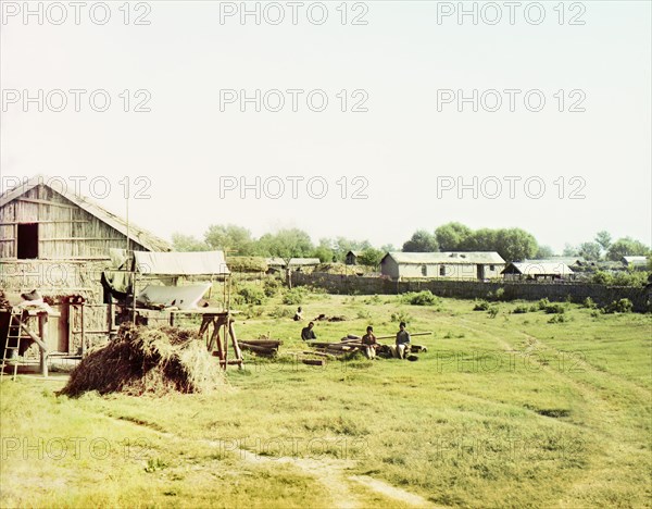 Village of Saatly, Mugan steppe, between 1905 and 1915. Creator: Sergey Mikhaylovich Prokudin-Gorsky.