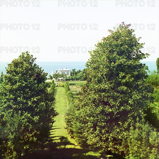 Lau-Dzhen-Dzhau's house, Chakva, between 1905 and 1915. Creator: Sergey Mikhaylovich Prokudin-Gorsky.