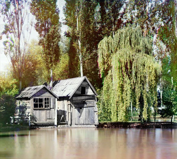 Monastery ponds, Novyi Afon [monastery], between 1905 and 1915. Creator: Sergey Mikhaylovich Prokudin-Gorsky.