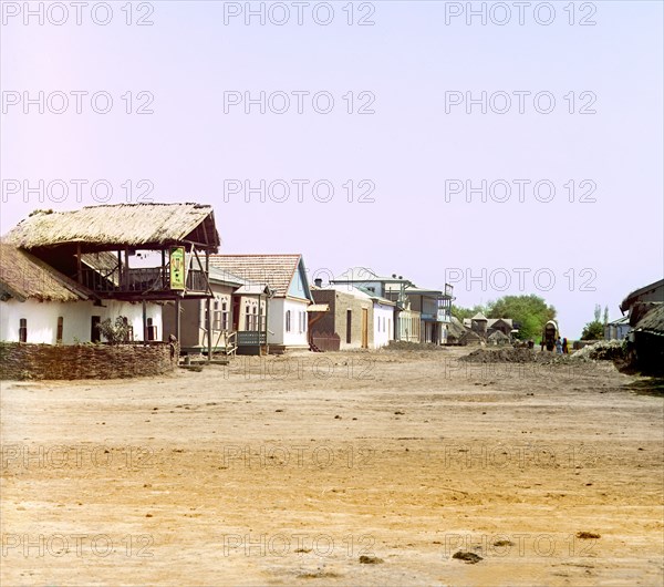 Mugan: Settlement of Petropavlovskoe; a street (seventy-seven households), between 1905 and 1915. Creator: Sergey Mikhaylovich Prokudin-Gorsky.