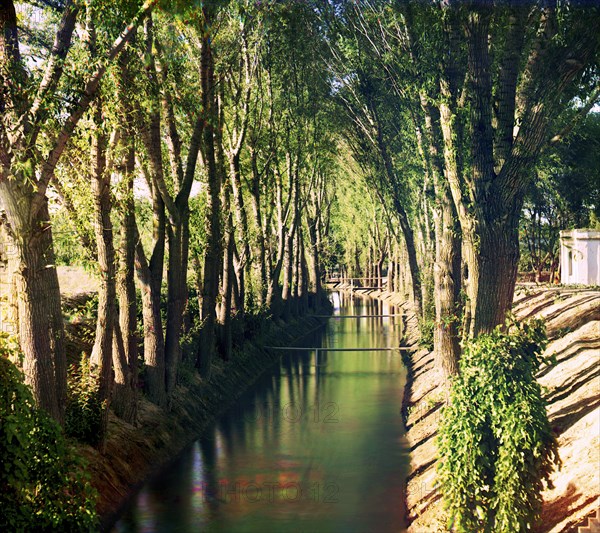 Irrigation canal (aryk) in the Murgab Estate, between 1905 and 1915. Creator: Sergey Mikhaylovich Prokudin-Gorsky.