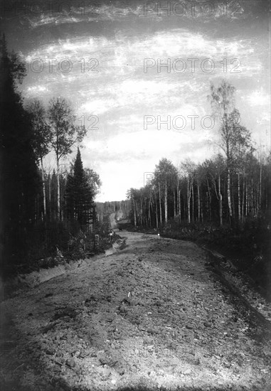 Roadbed Before Smoothing, 1909. Creator: Dorozhno-Stroitel'nyi Otdel.