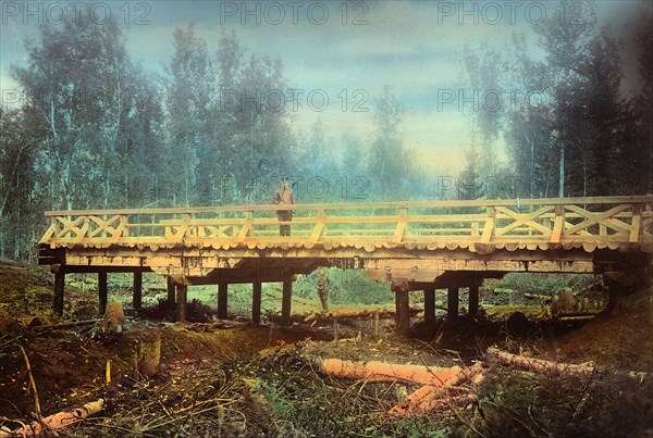 A Bridge Over the Gniluiu River. Dvurechno-Durovskaya Railroad, 1906-1908. Creator: Dorozhno-Stroitel'nyi Otdel.