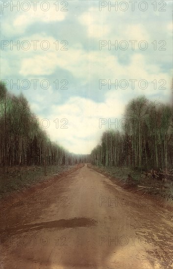 The final compacted road surface. Zimovyevsko-Meshchaninovskaya road, 1906-1908. Creator: Dorozhno-Stroitel'nyi Otdel.