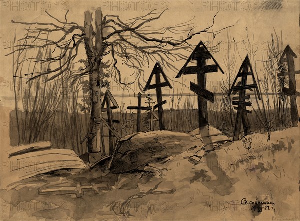 Cemetery in Selivanikha, 1907. Creator: Dmitrii Innokent'evich Karatanov.