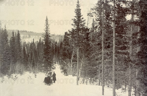 On the Biisk Line Between the Settlements of Kliuchi and Andreevsk: View on the Biisk Link..., 1909. Creator: Nikolai Georgievich Katanaev.