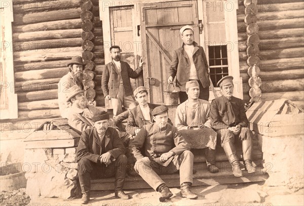 On the Porch of the Prison Building, 1906-1911. Creator: Isaiah Aronovich Shinkman.