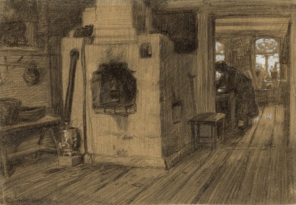 In a Hut on the Outskirts of Irkutsk, 1904. Creator: Boris Vasilievich Smirnov.