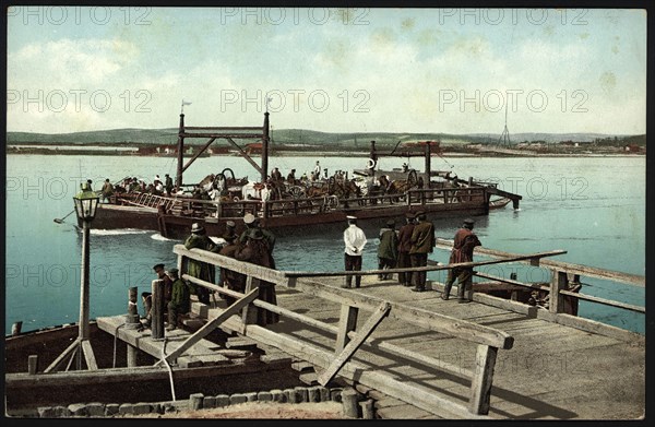 Irkutsk pontoon boat on the Angara River, 1904-1914. Creator: Unknown.