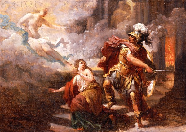Helen Saved by Venus from the Wrath of Aeneas, 1779. Creator: Jacques Henri Sablet.