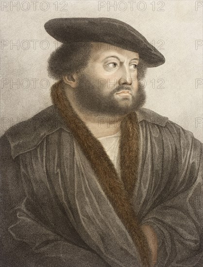 Portrait of Hans Holbein at Kensington Palace, 1798. Creator: Francesco Bartolozzi.